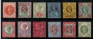 Great Britain Scott 111-22 Mint hinged (#113 thin)