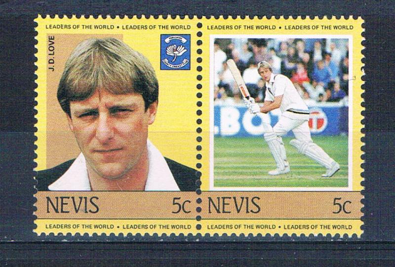 Nevis 384 MNH pair Cricket Leaders 1984 (N0641)