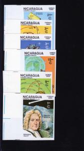 Nicaragua 1985 Mi# 2621/2626  Halley's Comet-Space  Set (6) IMPERFORATED MNH