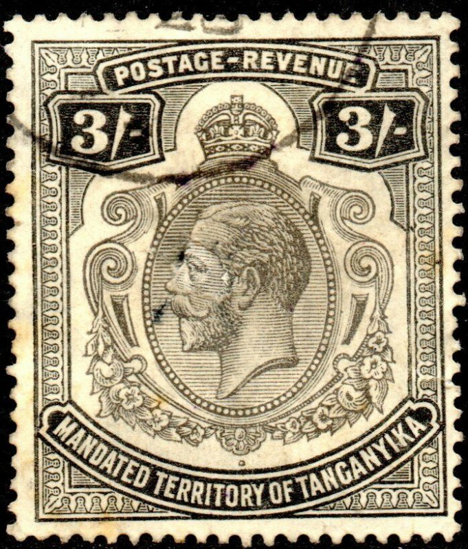 1927 Tanganyika Sg 104 British Mandated Territory 3s black Spacefiller