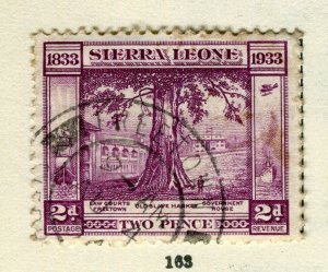 SIERRA LEONE; 1933 early Anniversary issue fine used 2d. value