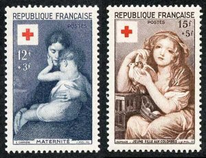 France SG1232/3 1954 Red Cross Fund set Fresh M/M