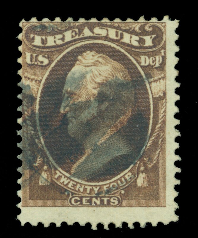 US  1873  Officials  - TREASURY - 24c brown  Scott # O80 used