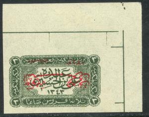 JORDAN 1925 3pi Government of the Arab East INVERTED Overprint IMPERF Sc 128aVar