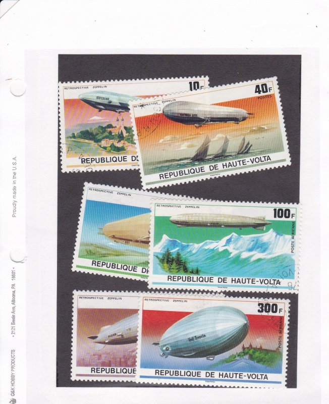 Burkina Faso # 395-397 & C234-236, Zeppelin 75th Anniversary, Used CTO, 1/2 Cat.