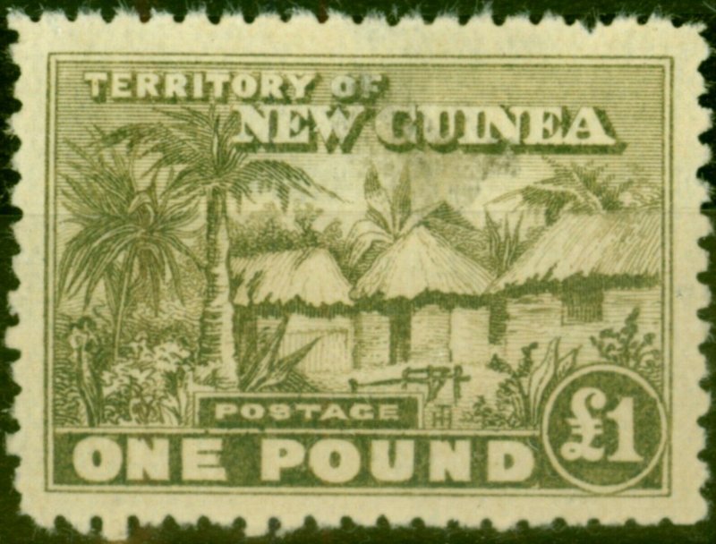 New Guinea 1925 £1 Dull Olive-Green SG136 Ave Mtd Mint