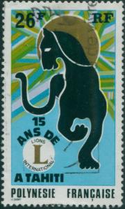 French Polynesia 1975 Sc#285,SG198 26f Tahiti Lion's Club FU