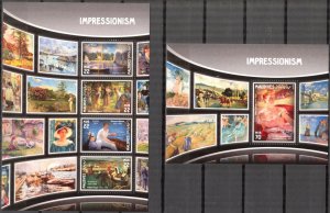 Maldive Islands 2016 Art Paintings Impressionism Sheet + S/S MNH