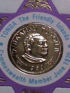 ​TONGA 1970 -SC#C74 KING TAUFA'AHAU TUPOU IV MEDAL- MNH-VERY FINE-KEY STAMP
