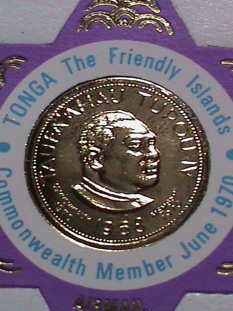 ​TONGA 1970 -SC#C74 KING TAUFA'AHAU TUPOU IV MEDAL- MNH-VERY FINE-KEY STAMP