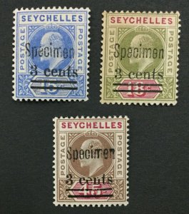 MOMEN: SEYCHELLES SG #57s-59s SPECIMEN 1903 MINT OG LH/NH/NG LOT #191839-637