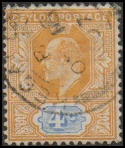 Ceylon 180 - Used - 4c Edward VII (Wmk 3) (1904) (cv $2.15)