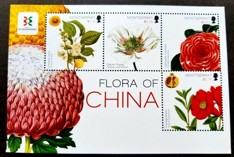 Montserrat Flora Of China 2011 Fruits Food Flower Opium Plum Camellia (ms) MNH 