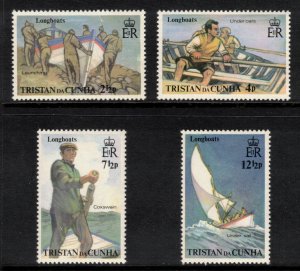 TRISTAN DA CUNHA 1972 Tristan Longboats; Scott 174-77, SG 170-73; MNH