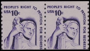 US 1617 Contemplation of Justice 10c coil pair (2 stamps) MNH 1977