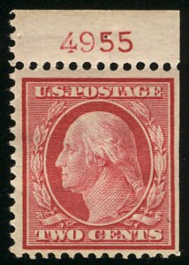 # 332a VF/XF mint hinged, PLATE NUMBER SINGLE,  super nice and fresh! RARE!! ...