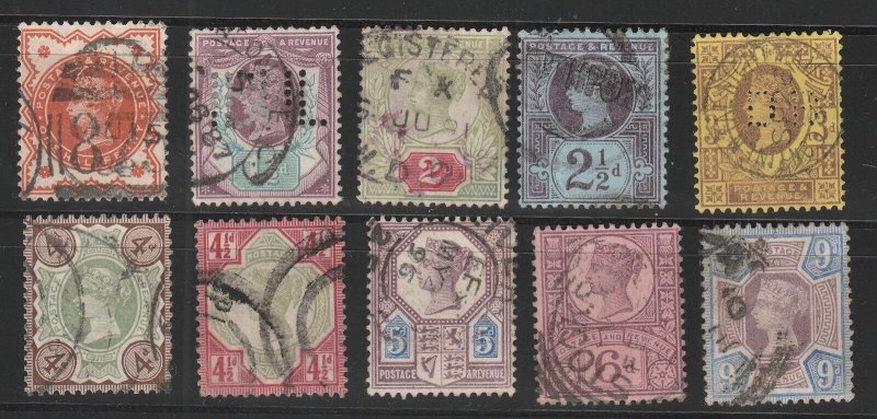 KAPPYSSTAMPS 95 Great Britain Scott 111 - 120 Used Set F-VF  CAT $499