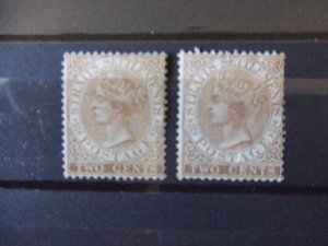 Straits QV 1867 2c brown SG11 mint x2