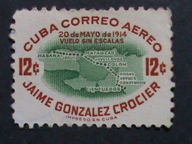 ​CUBA 1956-AIRMAIL SC#C117 VERY OLD-35TH ANNIVERSARY JAIME GONZALEZ CROCIER