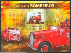 GUINEA BISSAU  2013 FIRE ENGINES  SOUVENIR SHEET MINT NH