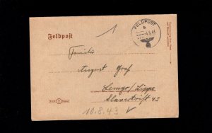 WWII Germany Feldpost 1943 Letter Sheet In The East Cover 8q