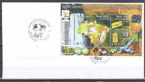 Brazil, Scott cat. 2743. Hanover Expo, Minerals s/sheet. First day cover. ^