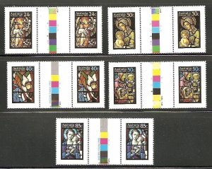 Australia 1984Christmas set gutter pairs  MNH sc 927-931