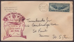 1939 foreign First Flight FAM F18-10 New York to Southampton airmail C24 (E