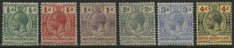 British Solomon Islands KGV 1922-31 1/2d to 4d mint o.g. 