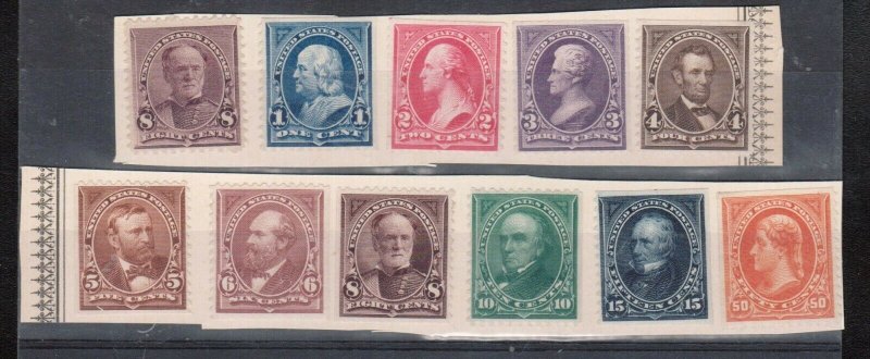 USA #246 / #260 Mint Fine - Very Fine Set Of 10 Original Gum Mounted On Piece