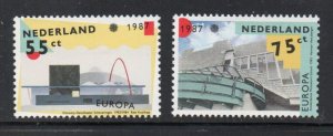 Netherlands Sc 715-16 1987 Europa stamp set mint NH