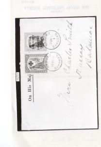 Bahamas #E1c Very Fine Used On Rare Cover With #B1 Double Overprint One Inverted