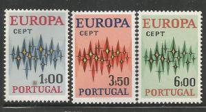 PORTUGAL 1141-3, MNH  SET OF 3 STAMPS, EUROPA ISSUE 1972