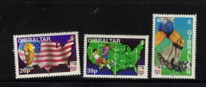 Gibraltar #657-59 (1994 World Cup Soccer set) VFMNH CV $4.50