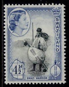 SWAZILAND QEII SG57, 4½d black & deep bright blue, LH MINT.