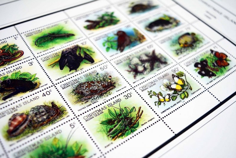 COLOR PRINTED CHRISTMAS ISLAND 1958-2010 STAMP ALBUM PAGES (94 illustr. pages)