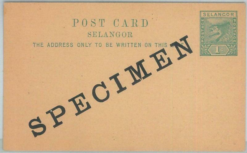 74808 - POSTAL HISTORY - MALAYA Selangor - Postal STATIONERY CARD # 1 - SPECIMEN