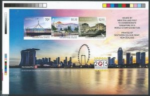 NEW ZEALAND SINGAPORE AUSTRALIA 2015 IMPERF sheet MNH....................461915a