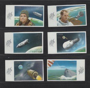 Ajman #333-38B (1968 Apollo 7 set)  VFMNH IMPERFORATE  CV €9