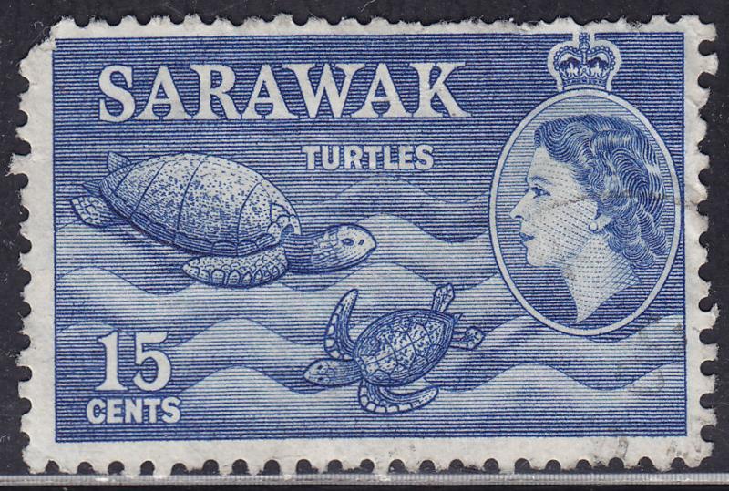 Sarawak 204 USED 1955 Sea Turtles