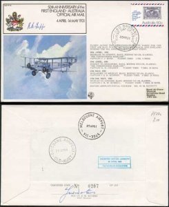 FF28c 1st England - Australia Official Air Mail Signed by R.B. Tapp