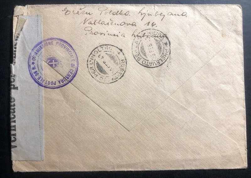 1943 Lubiana Slovenia Cover to Erzeu Vicko Padova Italy Concentration Camp KZ