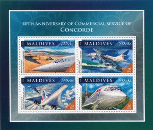 Maldive Islands 2016 CONCORDE 40th. Anniversary Sheet Perforated Mint (NH)