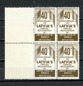 Latvia Stamps 1922 label VF OG NH Block