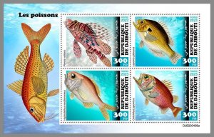 DJIBOUTI 2023 MNH IMPERF. Fisches M/S #408a