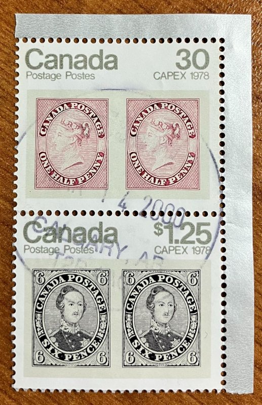 Canada F/VF used pair from 756a.  SON Calgary CDS!
