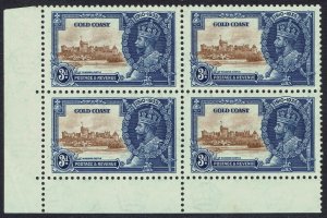 GOLD COAST 1935 KGV JUBILEE 3D BLOCK EXTRA FLAGSTAFF VARIETY