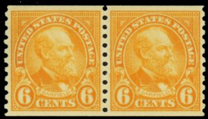 723, Mint XF NH 6¢ Pretty Coil Pair - Stuart Katz