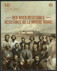 Canada #3204a P Red River Resistance (2019). Booklet of 10 stamps. MNH.