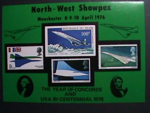 NIGER-1976-YEAR OF CONCORDE-NORTH WEST SHOWPEX STAMP SHOW-IMPERF- MNH S/S-VF